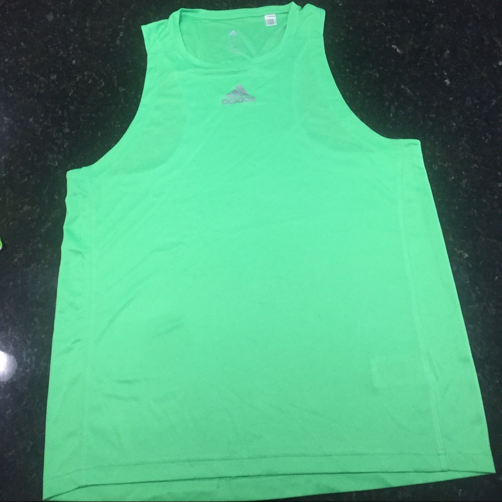 Adidas Running Tank Large Climalite Neon Green